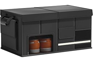 Ergocar Organiseur De Coffre Oxford Tissu Grande Capacité Boîte Rangement Voiture Multi-Compartiment Pliant Convient Pour La Voiture/Suv/Truck/Automotive