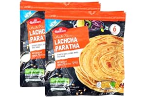 VEENAS Haldiram's Lacha Paratha| 6Pcs | 360G |Ready to Eat | 100% Fresh |Indian Origin (Pack of 2)