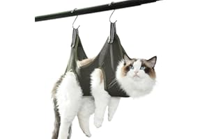 Qrity 1 x torba do pielęgnacji kotów, uprząż hamakowa dla zwierząt domowych, zestaw hamaków do pielęgnacji psów z 2 haczykami, do przycinania paznokci i pielęgnacji kąpieli, zielona, rozmiar S