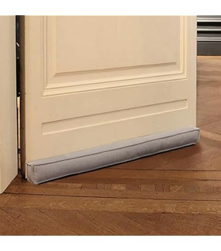 Magnetische tochtstopper voor deuren 110 cm, tochtstopper voor bescherming, deurafdichting, lichtgrijs, tochtstopper tegen tocht en lawaai, vierkante tochtstopper, verschillende maten en kleuren