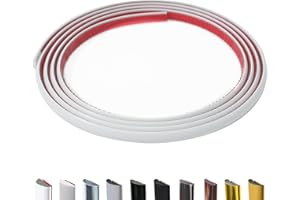 JSIWOTH Peel and Stick Trim Molding, 3 M D-Shape Baseboard Trim Flexible for Walls, Edges & Borders, Window & Door Frames, Backsplash, White Waterproof and Self Adhesive Trim