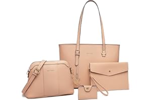 Miss Lulu Handtasche Damen Schultertasche Handtaschen Tragetasche Damen 3/4-teiliges Set für Büro Schule Einkauf Reise Geschenk