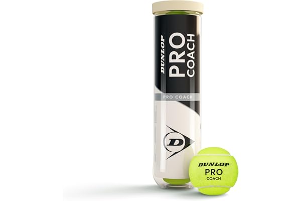 Dunlop Pro Coach Balle de Tennis - pour Les Séances d'Entraînement et d'Entraînement (4 Balles)