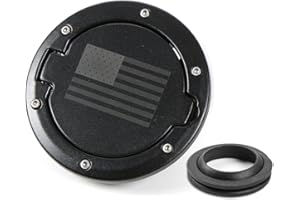 RT-TCZ Routen Black ABS Fuel Filler Door Cover Gas Tank Cap 4-Door 2-Door for 2007-2016 Jeep Wrangler JK Unlimited (US Flag)