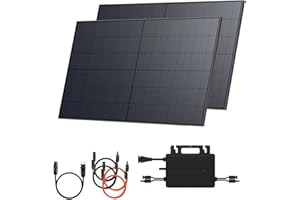 Solarway® Centrale de balcon 880 W - 800 W - Prise complète - Dernier onduleur de 800 W - Kit complet d'installation solaire - Panneaux solaires bifaciaux de 440 W & Envertech et accessoires