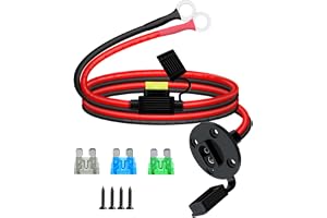YINGAYOU Smält SAE-strömuttag Sidoväggsport 10AWG 30A SAE Sidovägg med inbyggd säkring och O-ringar 8 mm Solenergiuttag Sidov