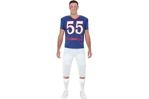 Funidelia | American Football costume for man Rugby, Quarterback, American Football - Costumes for adults, accessory fancy dress & props for Halloween, carnival & parties - Blue