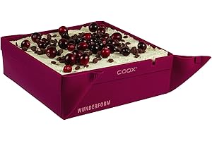 coox WUNDERFORM Basic SQ in Dunkelrot, die erste faltbare Backform, platzsparende Back- und Auflaufform aus Silikon BPA-frei