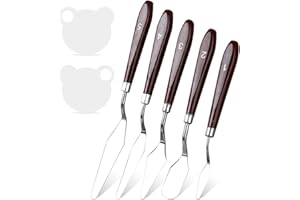 Palette Messer,Zliger 7 Stück Farbspachtel Malmesser Set Edelstahl Spachteln Malen Öl-Malen Spachteln Malmesser Set Malspachtelset & Klare Acryl Malpalette