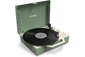 Victrola, Giradischi Portatile Re-Spin, Audio Di Qualità, Bluetooth, Design Eco-Sostenibile E Moderno, Tecnologia Vinyl Stream, Verde