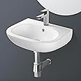 Ceramic Wall Hung/Wall Mount Corner Basin 22 x16 Inch Glossy Finish/Wall Hung/Corner Wall Mounted Bathroom Sink/Super White Color