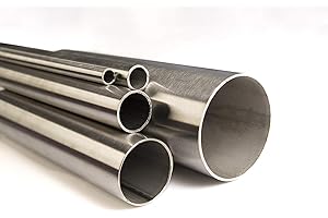 HLS-TACTICAL Ø 42,4mm x 2mm Edelstahlrohr Rundrohr V2A K240 geschliffen Edelstahl Rohr bis 2 Meter Länge frei wählbar (2000mm)