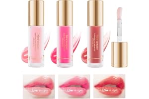 NEWVENPER 3pcs Hydrating Lip Glow Oil Long Lasting Plumping Lip Gloss Transparent Toot Lip Balm Moisturizing Lip Oil for Lip Care and Dry Lips