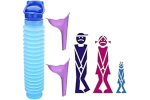 Laufunjoy Lot de 3 bouteilles d'urine d'urgence - Rétractables - Pour le camping - Pour voiture, les voyages, les embouteillages et les files d'attente
