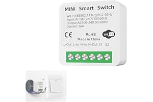 WZWZO Interrupteur Connecté, Interrupteur Wifi, Interrupteur Connecté Alexa, Interrupteur Wifi Smart Life, Interrupteur Wifi Intelligent, Tuya Smart pour Alexa, pour Google Home, application Tuya/SmartLife