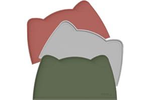 OHMO - Mata dla kotów, silikonowa mata do karmienia zwierząt domowych na podłogę, antypoślizgowa, wodoodporna, pod miskę na wodę, łatwa do czyszczenia podkładka dla zwierząt (zielony moro, 40 x 25 cm)