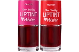 ‎TITIMORE 2 Pcs Lip Tint Stain Set Water Lip Gloss Flüssiger Lippenstift Hydrating Spiegel Lippenstift Feuchtigkeitsspendender Mini Liquid Glaze Wasserfest,Langhaftender,nicht klebrigem(Erdbeere & Kirsche)