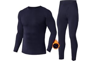 SIMIYA Men's Thermal Underwear Set Base Layer Long Sleeve Top Ultra Soft Long Johns Fleece Thermals Leggings for Winter Workout