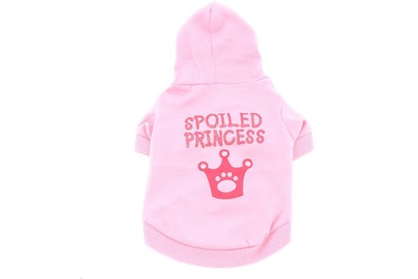 SMALLLEE_LUCKY_STORE Liten hund bortskämd huvtröja chihuahua kläder för flickor krona valp t-shirt för katt yorkshire leksak