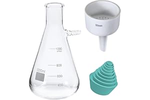 ECO-BAEERSS Buchner Funnel Filtering Kit Vacuum Filter Flask Set with 1000ml Filter Bottle and 80mm Funnel, Borosilicate Glass Lab Vacuum Filtration Distillation Apparatus (Green)