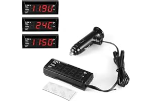 GOFORJUMP 3 en 1 numérique Horloge de Voiture thermomètre voltmètre intérieur TEM température voltmètre Affichage à LED