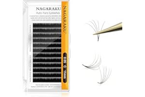 NAGARAKU Extension Ciglia Volume 3D-20 Ciglia Finte a Fentaglio Facile Risparmia Tempo Naturale Nero Easy Fan Eyelash Extension Ciglia Professionali（005 C 11mm）