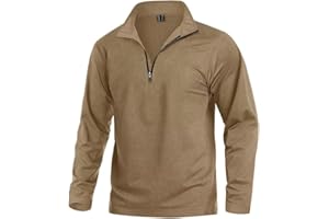 KEFITEVD T-shirt de course à pied pour homme avec demi-fermeture Éclair Respirant T-shirt de sport à manches longues stretch Gym Running