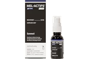 Melactifs Flash - Complement Alimentaire Melatonine 1,9 mg - Vitamine B6, Glycine - Format Spray - Aragan - 20ml