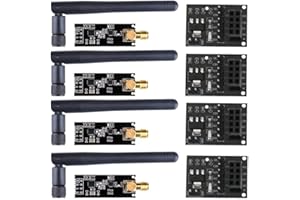 LElgqceu 4 PièCes NRF24L01 + PA + LNA Module sans avec Antenne 1100 MèTres Longue Distance avec NRF24L01 Adaptateur de Module sans 3.3 V