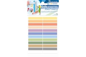 HERMA 15238 Penne di etichette, Adesivo Permanente, in carta 3 fogli con 60 Etichette/Confezione, 10 X 46 mm, disponibile in diversi colori