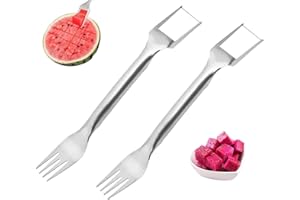 ‎ALFTEK 2 Stücke Wassermelonen Gabelschneider 2-in-1 Melonenschneider Wassermelonen Schneider Wassermelonenschneider aus Wassermelonen Slicer Obstmesser Obstgabeln für Küche Familien Partys