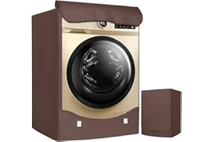 COMOYA LEESITEC - Funda para lavadora, plateada impermeable para lavadora de carga frontal y cubierta para secadora – 60 x 60 x 85 cm, marrón