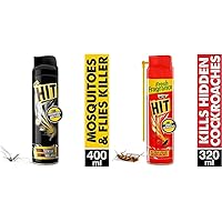 HIT Mosquito and Fly Killer Spray, 400ml & HIT Cockroach Killer Spray, 320ml Combo
