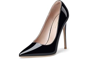 GENSHUO Bombas de tacón Alto con Punta Puntiaguda para Mujer Zapatos de Fiesta con tacón de Aguja Sexy 12 CM / 4.72IN
