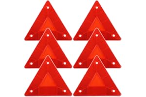 ULTECHNOVO Car Triangle Reflectors 6 Pack Red Vehicle Triangle Warning Signs Rear Reflective Safety Triangles for Slow Moving Vehicles Trucks Trailers and Caravans