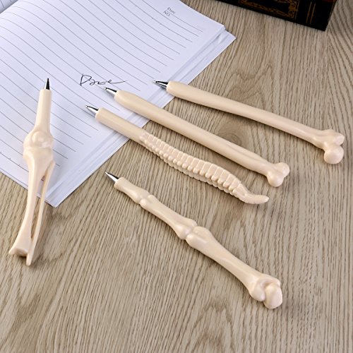 FENICAL 10pcs Neuheit Knochen Design Ballpiont Kugelschreiber mit schwarzer Tinte, für Künstler, Schule, Büro - 5
