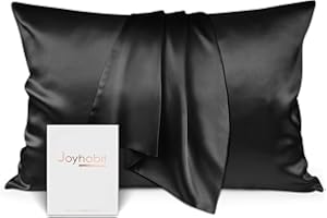 Joyhabit Seidenkissenbezug 40x60, Schwarz, 16MM Silk Pillowcase aus 100% Bio Maulbeerseide, Super für den Schutz der Haarqualität und der Haut