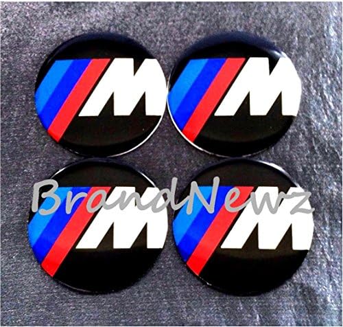 M POWER EMBLEM WHEEL CENTER CAP STICKER LOGO BADGE WHEEL TRIM - 55MM DOME - SET OF 4