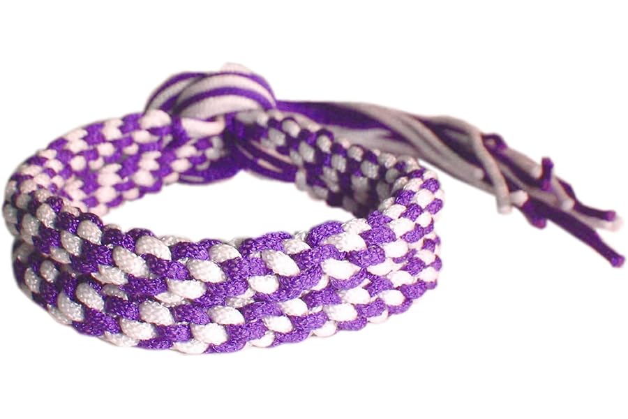 PURPLE WHITE DUO MUAY THAI KICKBOXING RING FIGHTERS TRADITIONAL PRAJIOUD PRAJEAT ARM BANDS (PAIR)