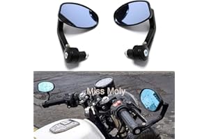 MISS MOLY Universel 7/8 "22mm Rétroviseurs Arrière de Moto pour Scooter Cruiser Chopper Street Bike Cafe Racer