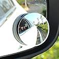 TEKCOOL Blind Spot Mirror, 2" Round HD Glass Frameless Car Convex Rear View Mirror, Pack of 2