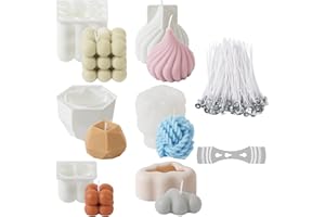 IOPHI Silikonform Kerze, Kerzen selber machen Set, 6 Stück 3D DIY Kerzenformen zum Gießen, Silikonformen Gießformen für Bubble Kerzenform für Sojawachs, Bienenwachs zur Herstellung von Duftkerzen und Seifen