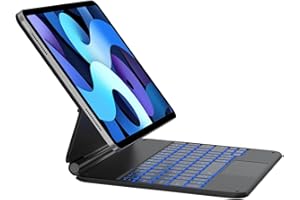 nimin iPad Air 5/4 Hülle mit Tastatur für iPad Pro 11 Zoll (4. / 3. / 2. / 1.) Generation mit Multi-Touch-Trackpad,magnetisch schwebendes Design,mit bunter Hintergrundbeleuchtung, QWERTZ-Schwarz