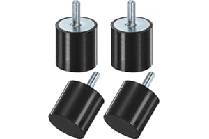 M METERXITY 4-Pack Rubber Mounts D40mmxH40mm Male Vibration Isolators Cylindrical Shock Absorber W M8 x 23mm Studs for Air Compressor/Car/Pump/Boat/Garage Motor/Bobbins Rubber Isolators