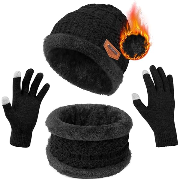 Bonnet D'hiver Tricoté Avec écharpe Pour Femme, Bonnet Chaud Ensemble Echarpe Et Chapeau Automne Hiver~p152383977