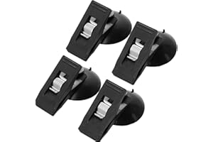 UV STYLISH 4 Ventose a Ventosa – con Clip Biglietti, Clip Auto, Impermeabile, Riutilizzabile, Ventosa per Auto, Bagno, Cucina, Ufficio (Nero)