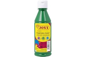 Jovi - Gouache Liquide, Bouteille de 250ml, Couleur Vert foncé, Peinture à Base d'ingrédients naturels, Facile à Laver, sans Gluten, Idéal pour l'usage Scolaire (50219)