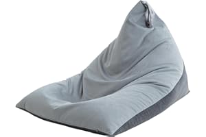 Nobildonna 4ft Bean Bag Chair Cover (No Filler) for Adults, 400L Extra Large Triangular Beanbag Chair Cover, Washable Beanbag Without Filling Ultra Soft Lazy Sofa Premium Velvet Cover (Grey)