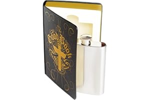 Suck UK | Piersiówka | Piersiówki ze stali nierdzewnej dla mężczyzn | Prezenty dla mężczyzn lub prezent dla najlepszego mężczyzny | Butelka Alkoholu W Książce | Mała kolba | Akcesoria do picia