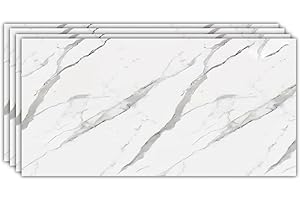 Izodekor - Revestimiento de pared con aspecto de mármol, 4 piezas de 120 x 60 cm, alternativa al azulejo de baño o cocina, panel mural interior para ducha, baño, diseño Mountain Grey